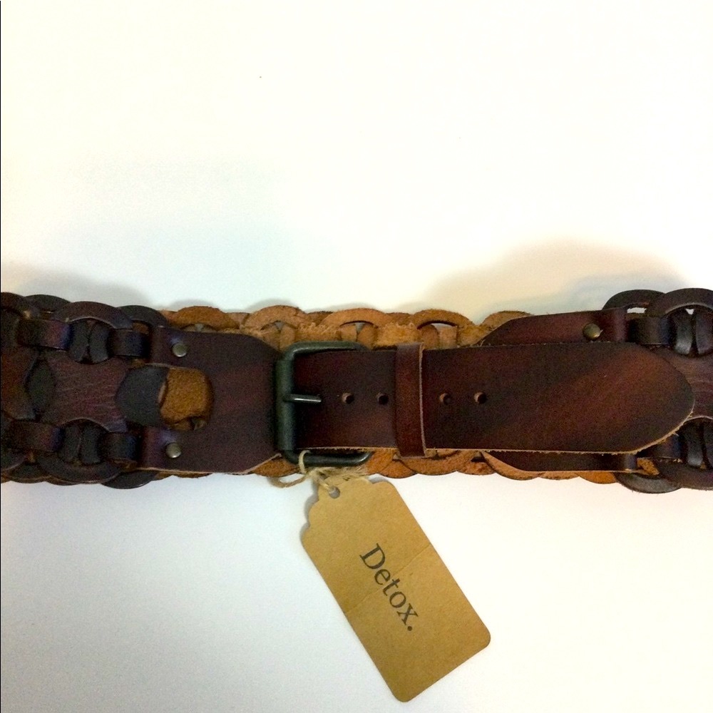 NEW! Thick Leather Weaved Boho Belt S